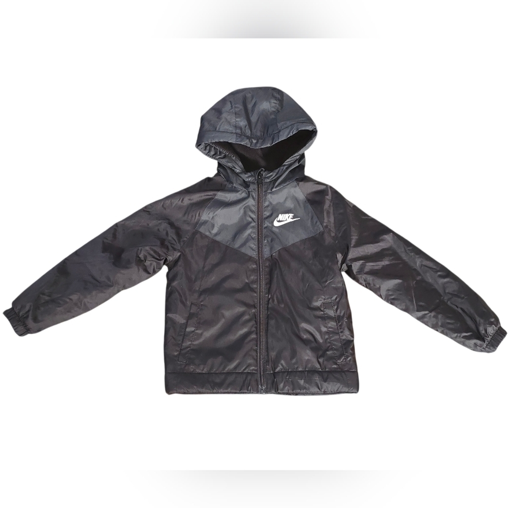 Nike Black Grazy Hooded Jacket Fleece Puffer Kids 4T Lightweight
